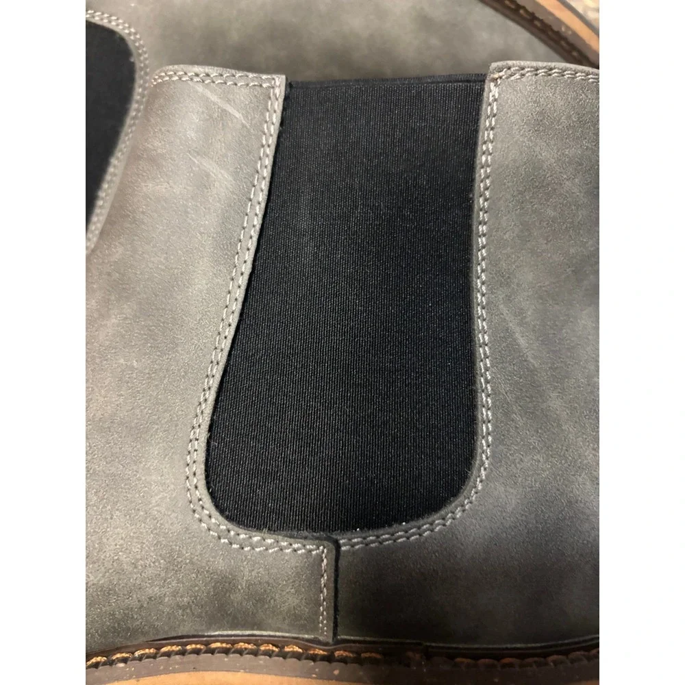 Steve Madden Mens Grey Faux Suede Chelsea Boots Ortholite 13 52-16-11104